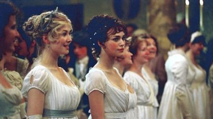 "Anna Karenina" star Keira Knightley's first film with director Joe Wright was 2005's "Pride & Prejudice," with Rosamund Pike, left.