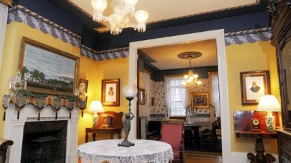 The living room at 1208 Haslage Ave. in Spring Hill.
