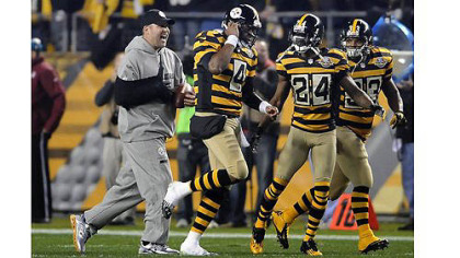The Steelers offense that committed eight turnovers last week in Cleveland will look a whole lot better when Ben Roethlisberger, left, is back running it.