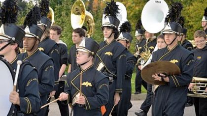 Stephen Liebrock, center, is a member of the North Allegheny High School marching band. Stephen has Down syndrome.