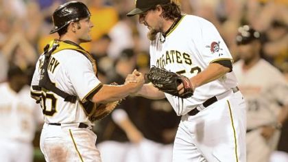 Pirates closer Joel Hanrahan, right, will become a free agent after the 2013 season.