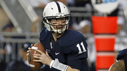 Penn State quarterback Matt McGloin looks to pass against Ohio State during a game earlier this season.