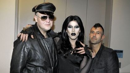 Warhol director Eric Shiner, Sharon Needles and artist Jeremy Kost.