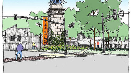 The proposed North Side gateway improvements, designed by Pashek Associates.