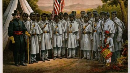 "Come and Join Us Brothers," a Civil War recruiting poster, featuring the 25th regiment of the U.S. Colored Troops, from Historical Society of Pennsylvania.