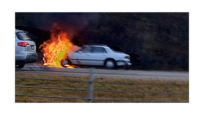 A car caught fire early this morning on I-79 near Wexford.
