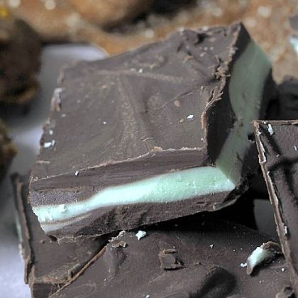 Peppermint chocolate slices.