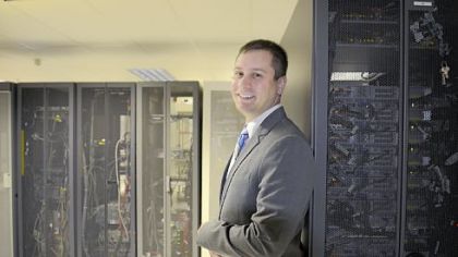 Eric Molitor, vice president for technology operations for West Penn Allegheny Health System, in the data center at One Allegheny Center.
