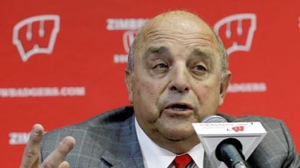 University of Wisconsin's Barry Alvarez speaks Thursday at his news conference.
