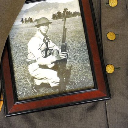 Arthur Nagy's photo and his Army uniform.