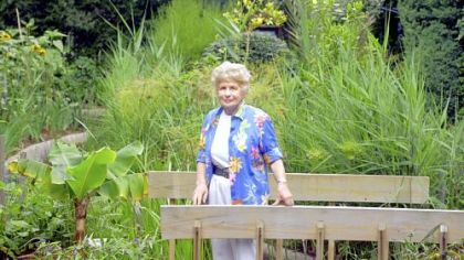 Irene Jacob, shown here in 2003, co-founded the Rodef Shalom Biblical Garden with her husband, Walter, who was the rabbi at Rodef Shalom for decades.
