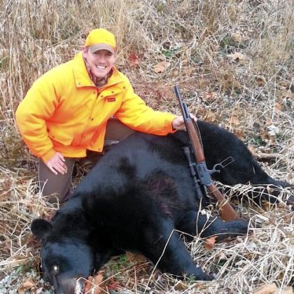 Michael J. Kelly of Ross used a a Marlin .45-70 to take his first bear, a 573 pounder, Nov. 21 in Forest County.