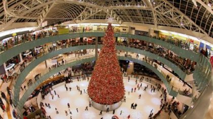 Galleria Dallas, an enormous mall accessible through the DART Rail & Bus System, is home to an indoor skating rink.