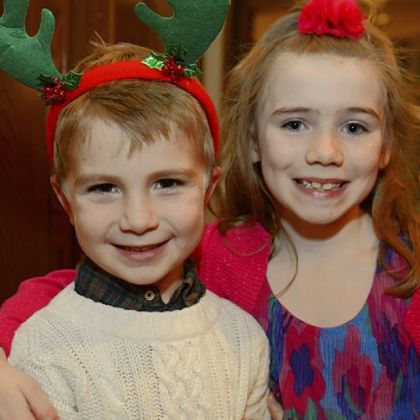 Cousins Alex Waitkus, 5, and Calie Rotto, 7.