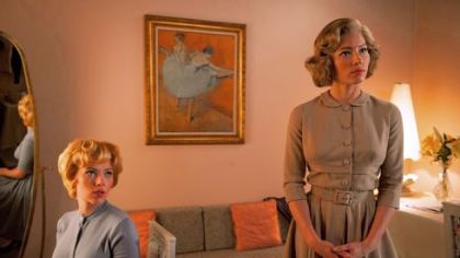 Scarlett Johansson as Janet Leigh and Jessica Biel as Vera Miles in "Hitchcock."