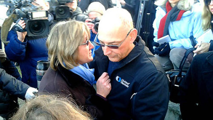Maryann Jacob, left, a Sandy Hook Elementary School school staffer who related a scene inside the Newtown, Conn. school during yesterday's deadly rampage.