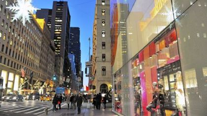 New York's Fifth Avenue includes such landmark shopping destinations as Tiffany & Co., FAO Schwarz, the Apple Store, Bergdorf Goodman, Louis Vuitton, Prada, Trump Tower, Harry Winston and Abercrombie & Fitch.