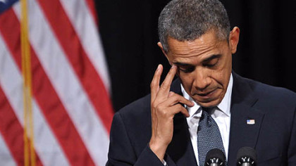 President Barack Obama speaks Sunday at a memorial service for the victims of the Sandy Hook Elementary School shooting in Newtown, Connecticut.