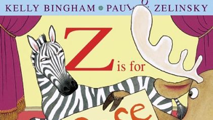 Moose is so excited about being in the class "alphabet" show that he can't wait his turn in the book, "Z Is for Moose."