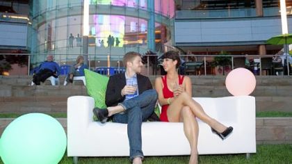 Ian Sulkowski and Elysia Purnell at Riverlife's "Party at the Pier."