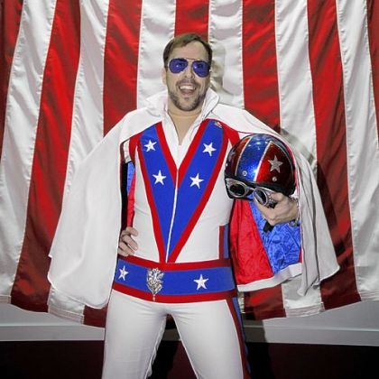 Joe King dressed as Evel Knievel at the Senator John Heinz History Center's "History Uncorked."