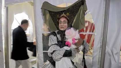 Dennis Bergevin was the Dutchess at the Mattress Factory's Urban Garden party, which had an "Alice at the Factory" theme.