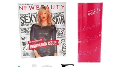 A last-minute gift idea: New Beauty magazine comes with nine test tube samples.