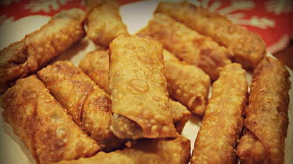 Pork and Shrimp Egg Rolls.