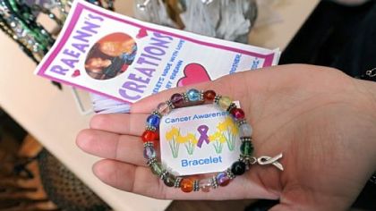 Detail of one of Raeann Sleith's bracelets. The Norwin High School freshman also has begun to design necklaces.
