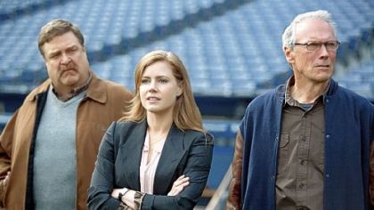 John Goodman, left, Amy Adams and Clint Eastwood in "Trouble With the Curve."