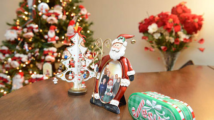 The Albanese house in New Brighton, all decorated for Christmas.