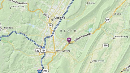 The site of the shootings in Frankstown Township near Hollidaysburg.