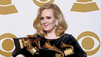 Adele, who won six Grammys earlier this year, has been named Associated Press Entertainer of the Year.