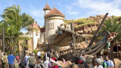 Visitors enjoy the Under the Sea: Journey of the Little Mermaid attraction, inspired by Disney's animated film "The Little Mermaid.