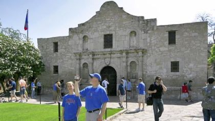The Alamo, the site of the Battle of the Alamo in 1836, is now a museum in downtown San Antonio.