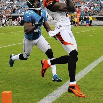 Cincinnati Bengals wide receiver A.J. Green, catching an 18-yard touchdown pass in a game against Jacksonville in Sept. 30, poses a big threat today to the Steelers' playoff hopes.