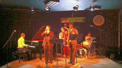 Elevations performs at the Monterey Jazz Festival in California; from left, Brett Williams, Benny Benack III, Anton DeFade, Michael Stephenson and George Heid III.