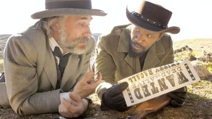 Christoph Waltz, left, portrays a dentist/bounty hunter who helps a freed slave played by Jamie Foxx in Quentin Tarantino's "Django Unchained."