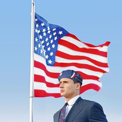U.S. Olympic swimmer Ryan Lochte modeled this year's controversial Ralph Lauren Team USA uniform.