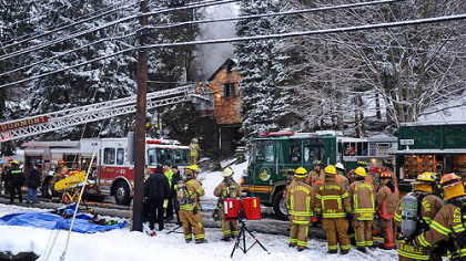 Crews at the scene of a fatal fire early this morning at 916 McNeilly Road in Mt. Lebanon.