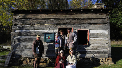 October: Reenactors at the Bloody Dirt Tavern at the Enock Wright House in Peters.