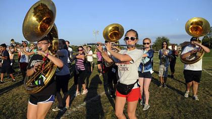 September: The Moon Area High School band in practice.
