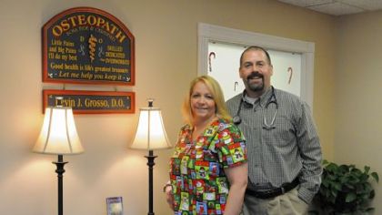 Physician Kevin and nurse Michelle Grosso run Grosso Family Medicine in Latrobe, a faith-based practice. "We don't pray with our patients. We pray for our patients," Dr. Grosso said.
