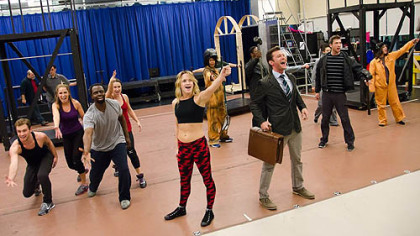'Flashdance the Musical' cast rehearsal, with Emily Padgett, center, who portrays Alex.