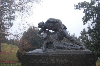 In 1965, a larger-than-life statue by Felix DeWeldon of Sgt. Richard Kirkland tending to a wounded Union solder was unveiled at Marye's Heights in Fredericksburg, Va.